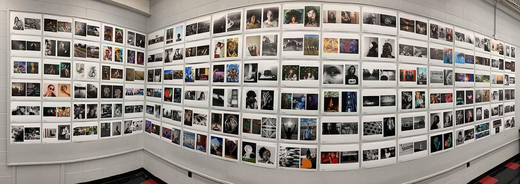 Installation of student photography. 